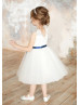 Unique Ivory Lace Glitter Tulle Flower Girl Dress